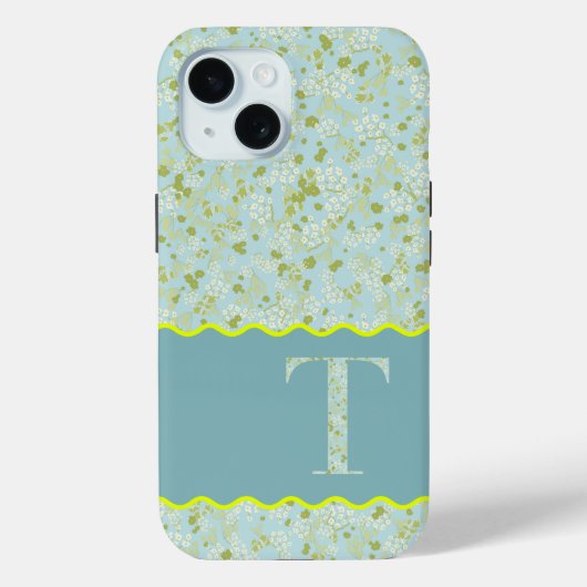 MONOGRAMM INITIAL FÜR KLEINE BLUME Case-Mate iPhone HÜLLE (Rückseite)
