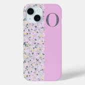 MONOGRAMM INITIAL FÜR LILAC-KLEINE BLUME Case-Mate iPhone HÜLLE (Rückseite)