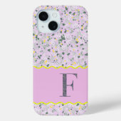 MONOGRAMM INITIAL FÜR LILAC-KLEINE BLUME Case-Mate iPhone HÜLLE (Rückseite)