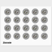 Monogramm Initial G Hydrangea Floral Sticker (Blatt)