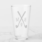 Monogramm Initial Golf Club Elegantes Template Bie Glas (Rückseite)