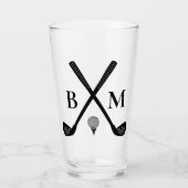 Monogramm Initial Golf Club Elegantes Template Bie Glas (Vorderseite)