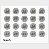 Monogramm Initial H Hydrangea Floral Sticker (Blatt)