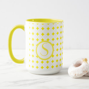 Monogramm Initial Helles Gelb Diamanten Modern Tasse