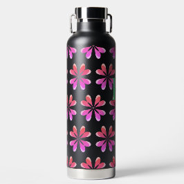 Monogramm Initial Hot Pink Orange Aquamarin Retro Trinkflasche