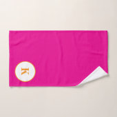 Monogramm Initial Hot Pink Orange Farbige Moderne Badhandtuch Set (Handtuch)