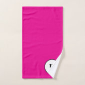 Monogramm Initial Hot Pink Schwarze Farbige Modern Badhandtuch Set (Handtuch)