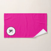 Monogramm Initial Hot Pink Schwarze Farbige Modern Badhandtuch Set (Handtuch)