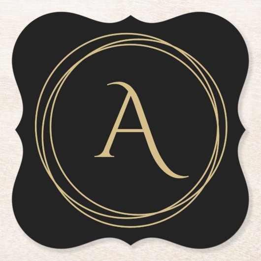 Monogramm Initial in Circles Untersetzer (Vorderseite)