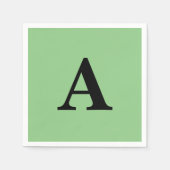 Monogramm Initial Individuelle Name Black Sage Gre Serviette (Vorderseite)