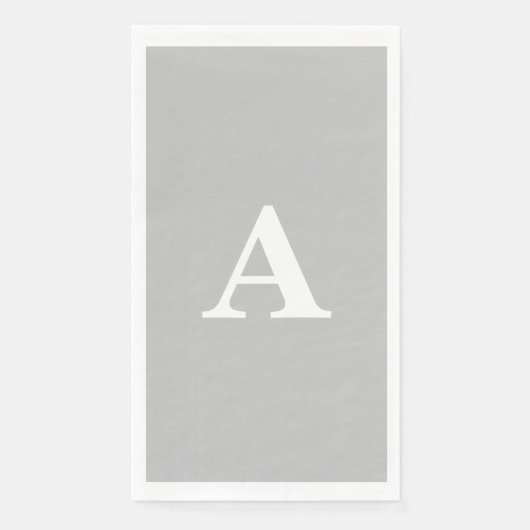 Monogramm Initial Individuelle Name Grau Weiß Cool Serviette (Vorderseite)
