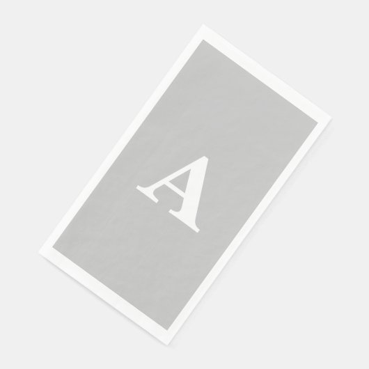 Monogramm Initial Individuelle Name Grau Weiß Cool Serviette (Ecke)