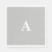 Monogramm Initial Individuelle Name Grau Weiß Nied Serviette (Vorderseite)