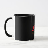 Monogramm Initial Kursiv A Schwarz Tasse (Links)