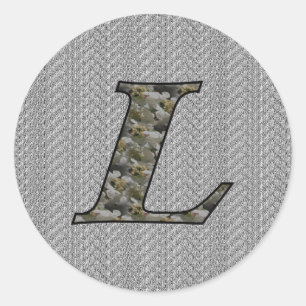 Monogramm Initial L Hydrangea Floral Sticker