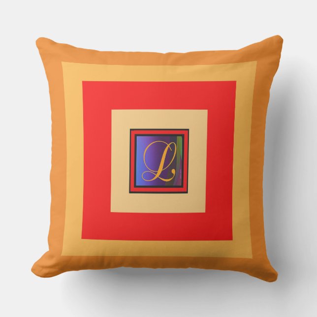 Monogramm Initial L Multi Kissen (Vorderseite)