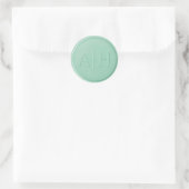 Monogramm Initial Mint Green Wax Siegel Sticker (Tasche)