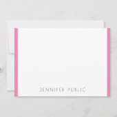 Monogramm Initial Modern Simple Template Pink Whit Mitteilungskarte (Vorderseite)