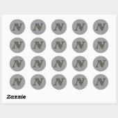 Monogramm Initial N Hydrangea Floral Sticker (Blatt)