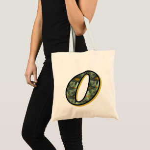 Monogramm Initial O Black Daisies Tote Bag Tragetasche