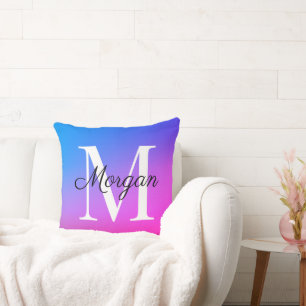Monogramm Initial Ombre Throw Kissen