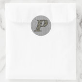 Monogramm Initial-P-Hydrangea-Floral-Aufkleber Runder Aufkleber (Tasche)