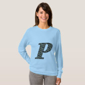Monogramm Initial P Hydrangea Floral T Shirt (Vorne ganz)
