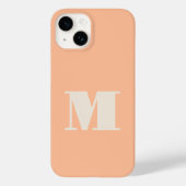 Monogramm Initial Peach Modern Case-Mate iPhone Hülle (Rückseite)