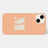 Monogramm Initial Peach Modern Case-Mate iPhone Hülle (Rückseite (Horizontal))
