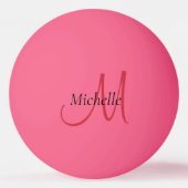 Monogramm Initial Pink Trendy Modern Template Tischtennisball (Vorderseite)