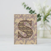 Monogramm Initial S Elegant Floral Postkarte (Stehend Vorderseite)