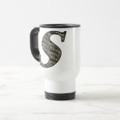 Monogramm Initial S Hydrangea Floral Travel Mug Reisebecher (Vorderseite Links)
