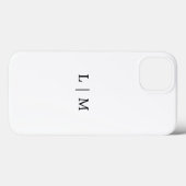 Monogramm Initial Simple Black and White Minimalis Case-Mate iPhone Hülle (Rückseite (Horizontal))
