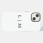 Monogramm Initial Simple Black and White Minimalis iPhone Hülle (Rückseite (Horizontal))