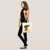 Monogramm Initial T Black Daisies Tote Bag Tragetasche (Vorderseite (Model))