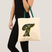 Monogramm Initial T Black Daisies Tote Bag Tragetasche (Vorderseite (Produkt))