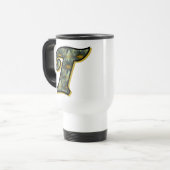 Monogramm Initial T Daisies Floral Travel Mug Reisebecher (Vorderseite Links)
