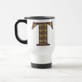 Monogramm Initial T Elegant Floral Travel Mug Reisebecher (Links)
