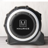 Monogramm Initial und Name elegant schwarz Maßband