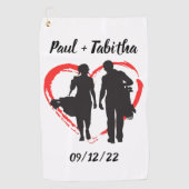 Monogramm Initial und Name Personalisiert Golfhandtuch (Vorderseite)