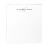 Monogramm Initial- und Vollname Personalisiert Notizblock (Vorderseite)