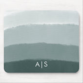 Monogramm Initial Wasserfarbe Limed Spruce Ombre Mousepad (Vorne)