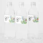 Monogramm Initial Wasserflaschen Etikett Boho Lama (Flaschen)
