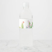Monogramm Initial Wasserflaschen Etikett Boho Lama (Rückseite)