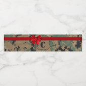 Monogramm Initial Water Bottle Label Marine DIGITA Wasserflaschenetikett (Einzelnes Label)