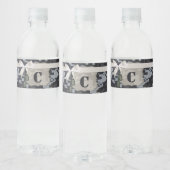 Monogramm Initial Water Bottle Label Navy Digi Cam Wasserflaschenetikett (Flaschen)