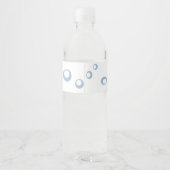 Monogramm Initial Water Bottle Label Seepferd Sea Wasserflaschenetikett (Rückseite)