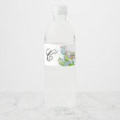 Monogramm Initial Water Flasche Etikett Boho Llama (Vorderseite)