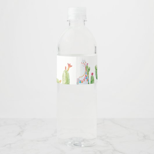 Monogramm Initial Water Flasche Etikett Boho Llama (Rückseite)