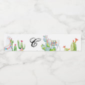 Monogramm Initial Water Flasche Etikett Boho Llama (Einzelnes Label)